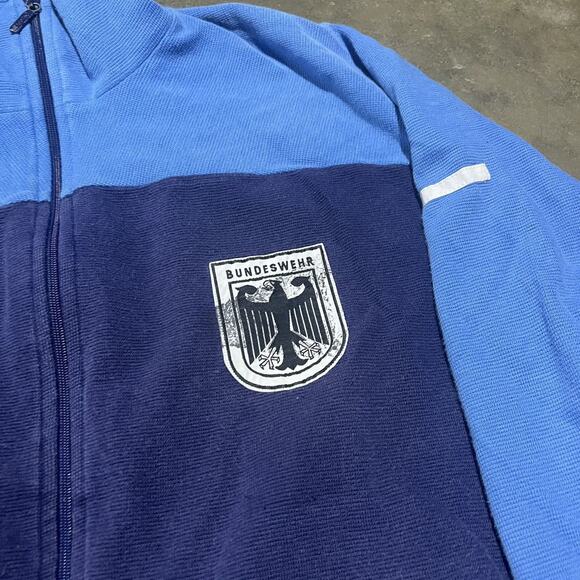 Vintage 80s Adidas Bundeswehr German Navy Zip Up Jacket - Picture 3 of 5